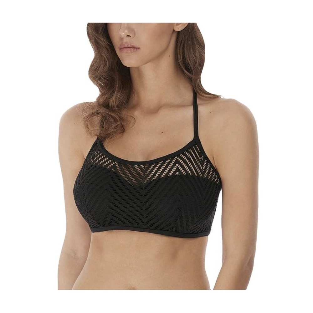 Freya AS6961NIT Night Chevron Crochet Underwire Bikini Top Black US 28G
